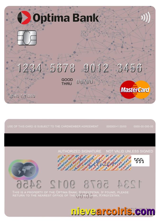 Kyrgyzstan Optima Bank mastercard